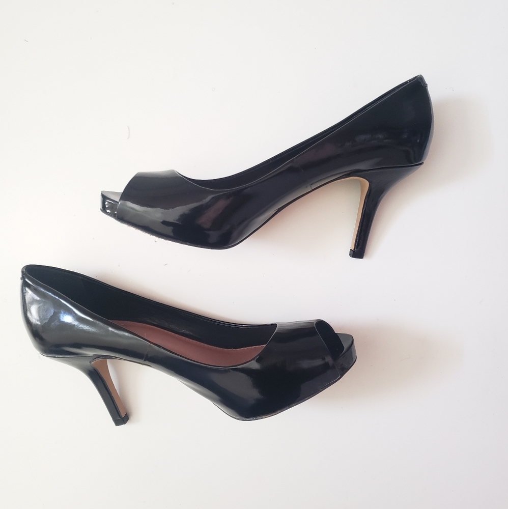 Vince Camuto Black Peep Toe Pumps